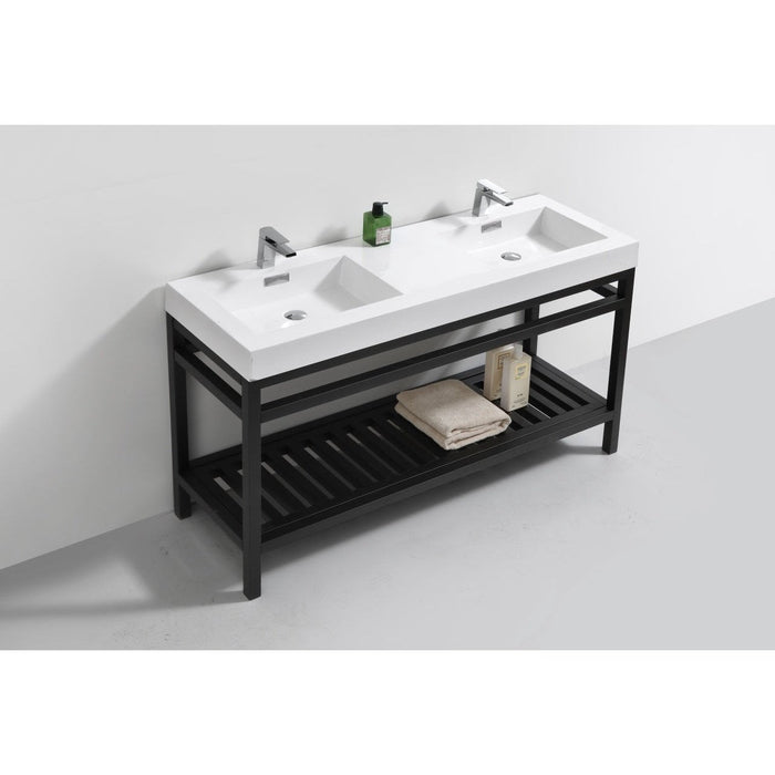 KubeBath Cisco 60" Stainless Steel Console with Acrylic Sink KubeBath