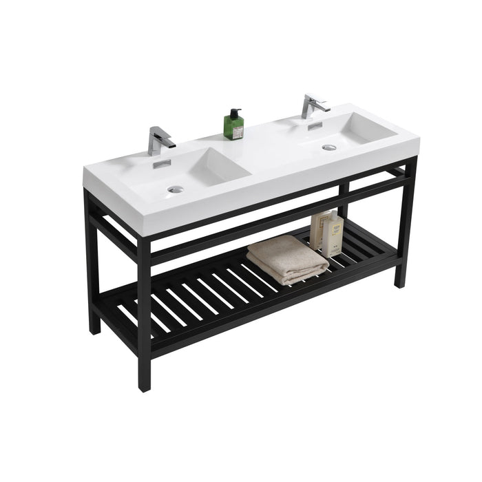 KubeBath Cisco 60" Stainless Steel Console with Acrylic Sink KubeBath
