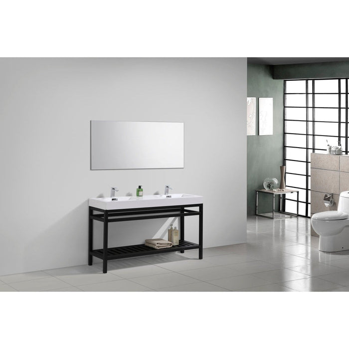 KubeBath Cisco 60" Stainless Steel Console with Acrylic Sink KubeBath