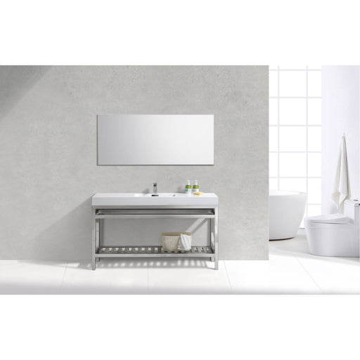 KubeBath Cisco 60" Stainless Steel Console with Acrylic Sink KubeBath
