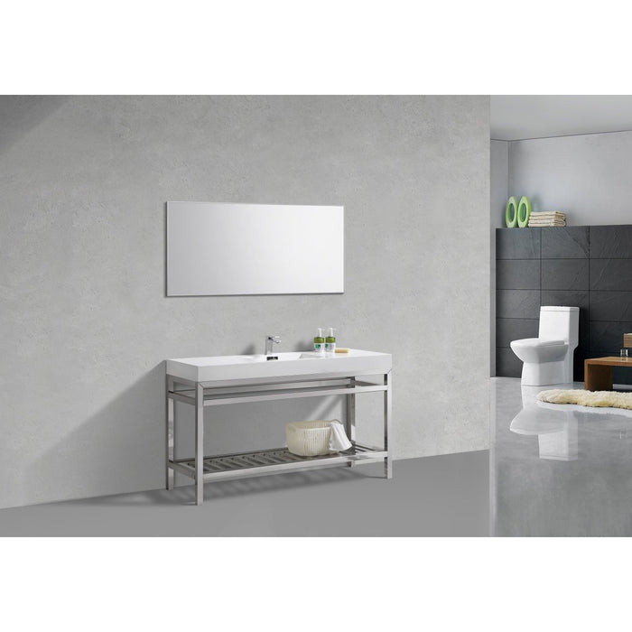 KubeBath Cisco 60" Stainless Steel Console with Acrylic Sink KubeBath