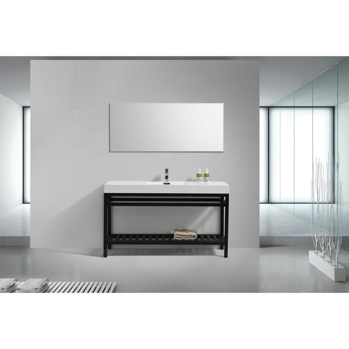 KubeBath Cisco 60" Stainless Steel Console with Acrylic Sink KubeBath