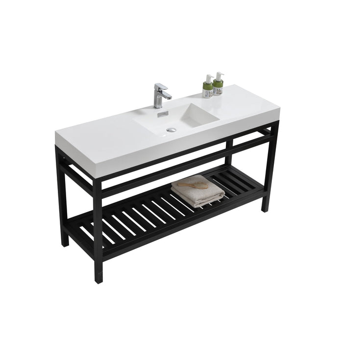 KubeBath Cisco 60" Stainless Steel Console with Acrylic Sink KubeBath