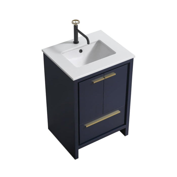 KubeBath Dolce Modern Bathroom Vanity with White Quartz Counter-Top KubeBath