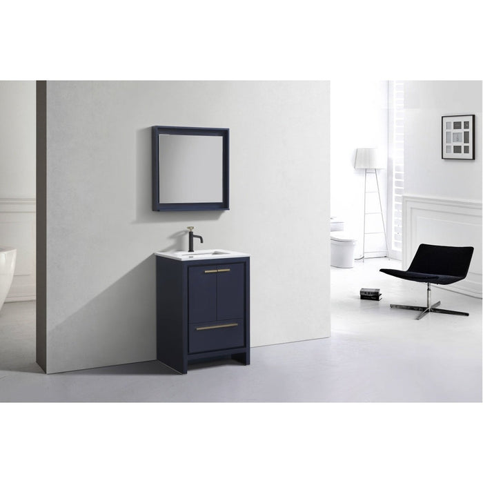 KubeBath Dolce Modern Bathroom Vanity with White Quartz Counter-Top KubeBath