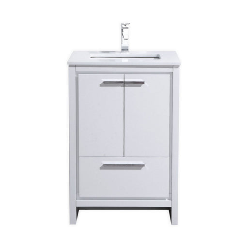 KubeBath Dolce Modern Bathroom Vanity with White Quartz Counter-Top KubeBath