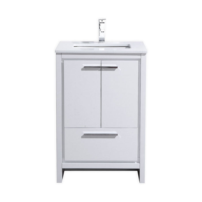 KubeBath Dolce Modern Bathroom Vanity with White Quartz Counter-Top KubeBath