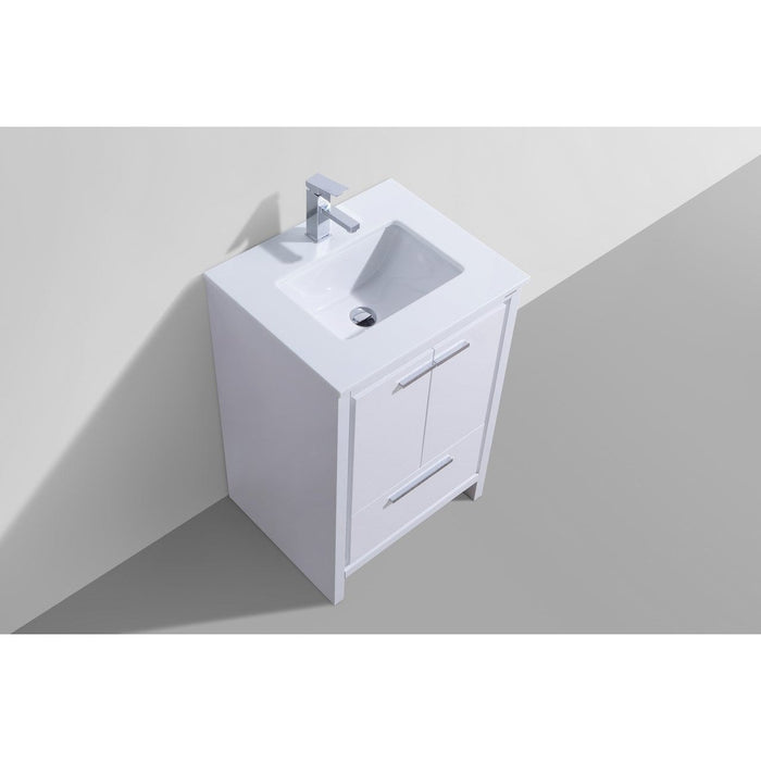 KubeBath Dolce Modern Bathroom Vanity with White Quartz Counter-Top KubeBath