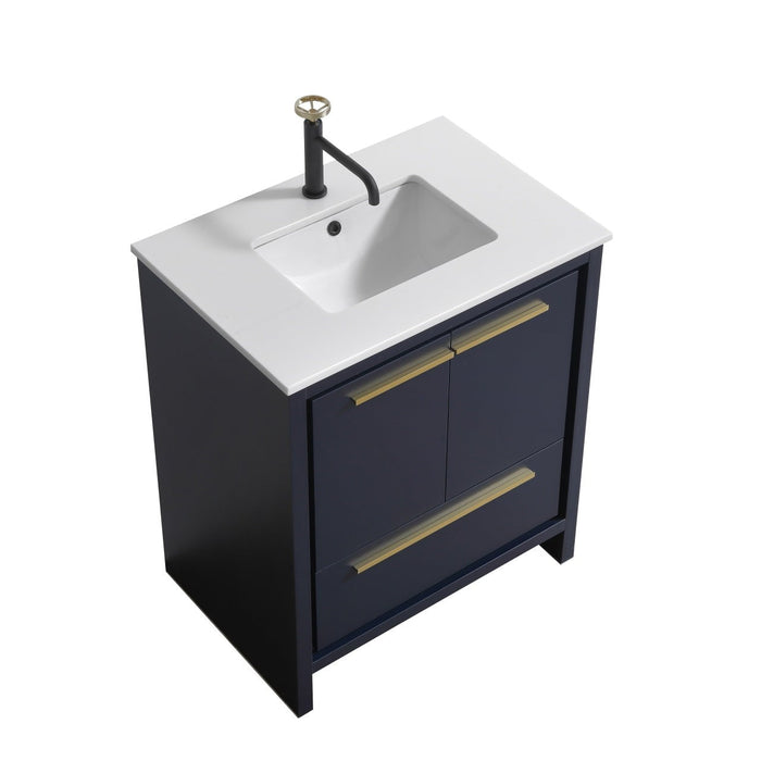 KubeBath Dolce Modern Bathroom Vanity with White Quartz Counter-Top KubeBath