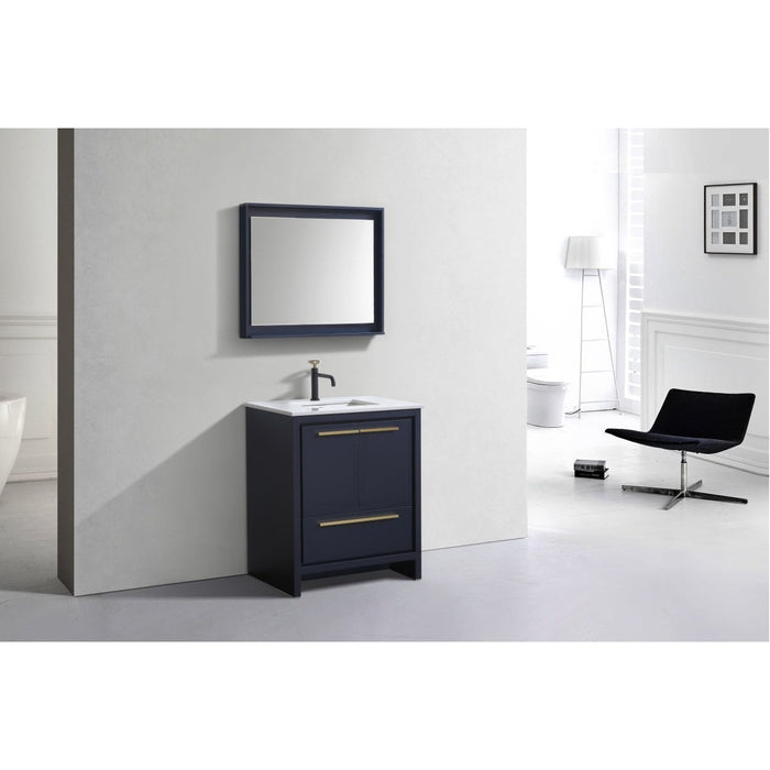 KubeBath Dolce Modern Bathroom Vanity with White Quartz Counter-Top KubeBath