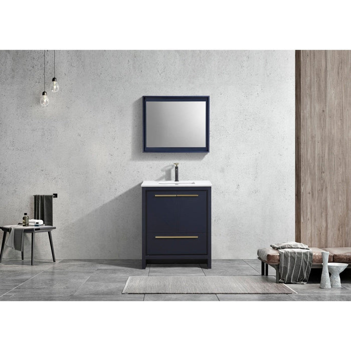 KubeBath Dolce Modern Bathroom Vanity with White Quartz Counter-Top KubeBath