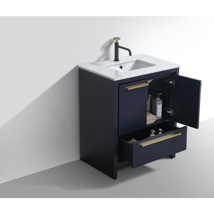 KubeBath Dolce Modern Bathroom Vanity with White Quartz Counter-Top KubeBath