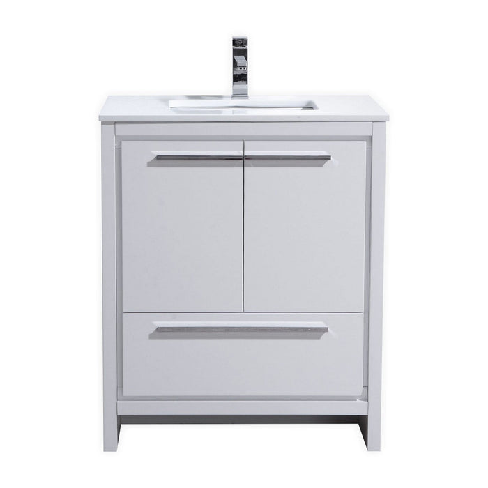 KubeBath Dolce Modern Bathroom Vanity with White Quartz Counter-Top KubeBath