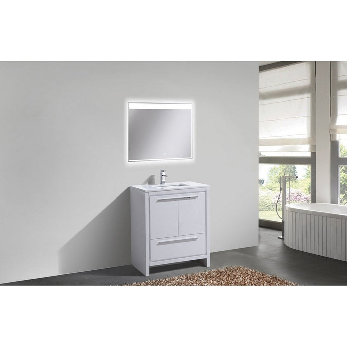 KubeBath Dolce Modern Bathroom Vanity with White Quartz Counter-Top KubeBath