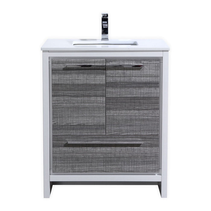 KubeBath Dolce Modern Bathroom Vanity with White Quartz Counter-Top KubeBath