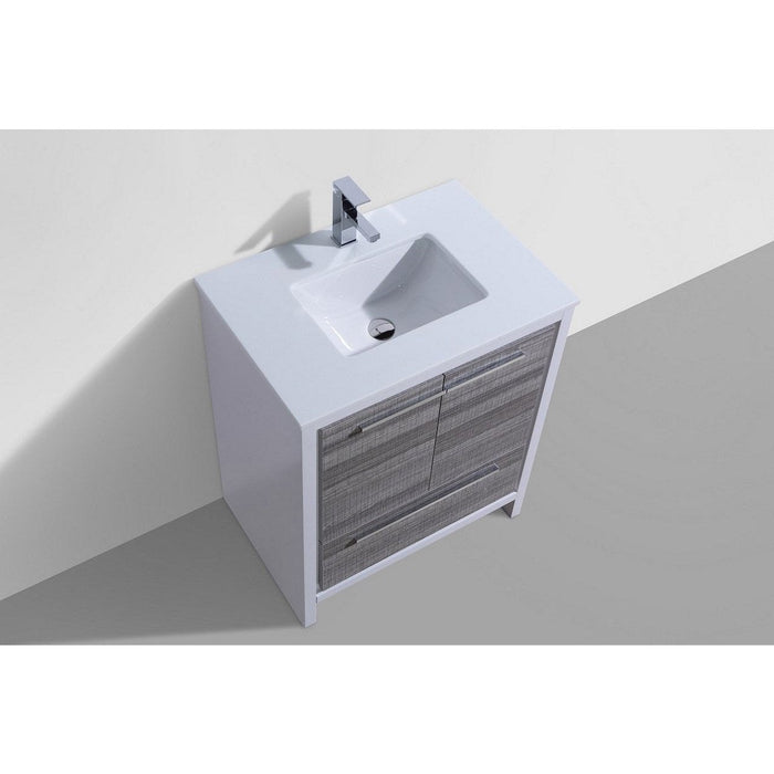 KubeBath Dolce Modern Bathroom Vanity with White Quartz Counter-Top KubeBath