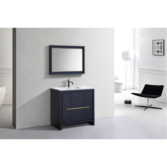KubeBath Dolce Modern Bathroom Vanity with White Quartz Counter-Top KubeBath
