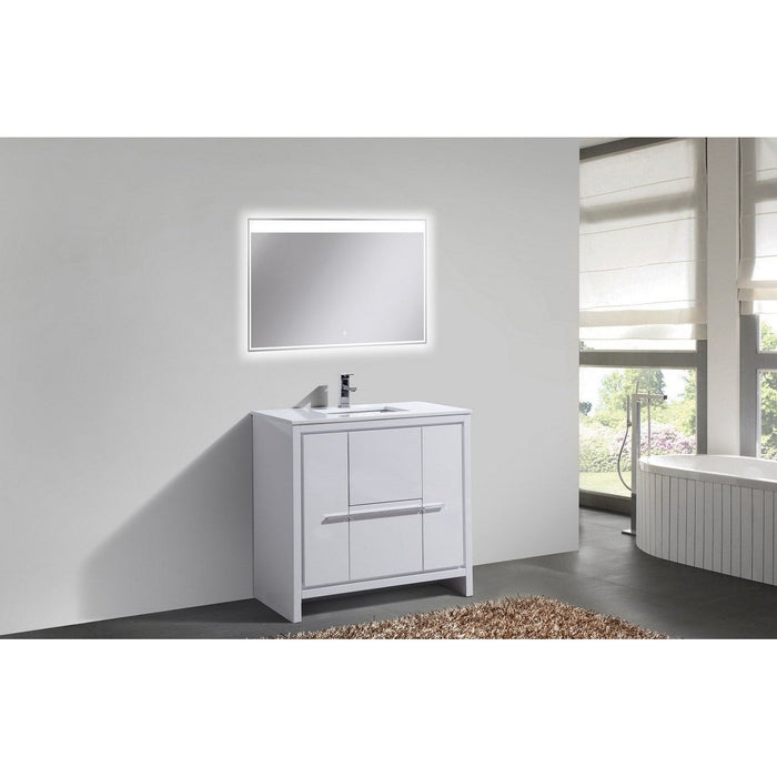 KubeBath Dolce Modern Bathroom Vanity with White Quartz Counter-Top KubeBath