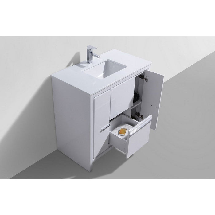 KubeBath Dolce Modern Bathroom Vanity with White Quartz Counter-Top KubeBath