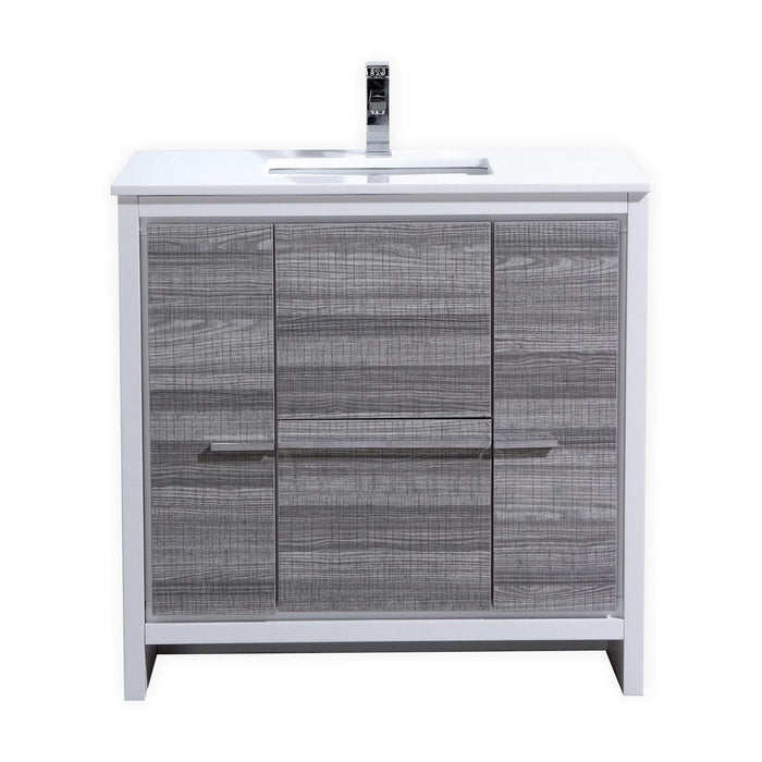 KubeBath Dolce Modern Bathroom Vanity with White Quartz Counter-Top KubeBath