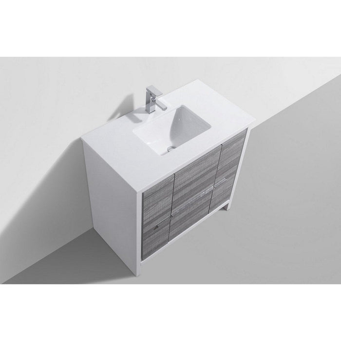 KubeBath Dolce Modern Bathroom Vanity with White Quartz Counter-Top KubeBath