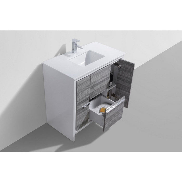 KubeBath Dolce Modern Bathroom Vanity with White Quartz Counter-Top KubeBath