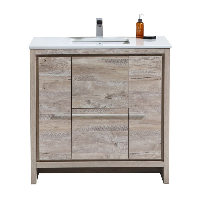 KubeBath Dolce Modern Bathroom Vanity with White Quartz Counter-Top KubeBath