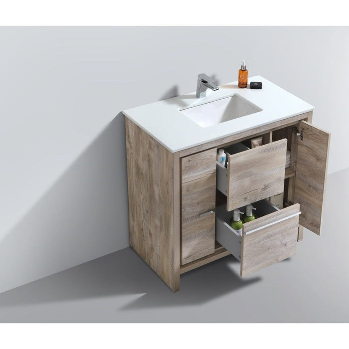 KubeBath Dolce Modern Bathroom Vanity with White Quartz Counter-Top KubeBath