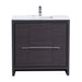 KubeBath Dolce 24″ Gray Oak Modern Bathroom Vanity with White Quartz Counter-Top KubeBath