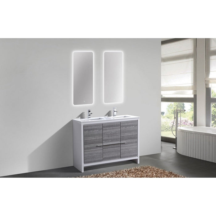 KubeBath Dolce 48" Modern Bathroom Vanity with White Quartz Counter-Top KubeBath