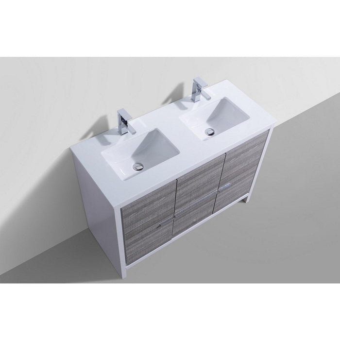 KubeBath Dolce 48" Modern Bathroom Vanity with White Quartz Counter-Top KubeBath