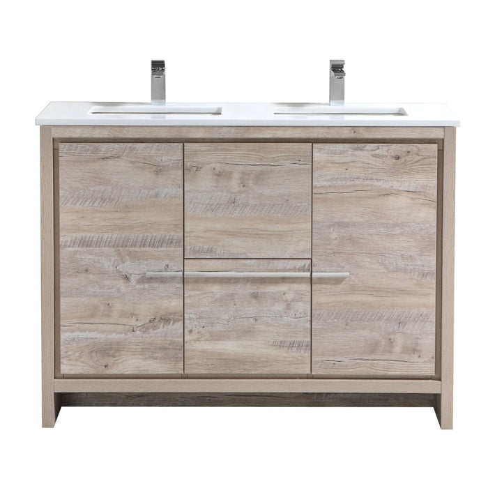 KubeBath Dolce 48" Modern Bathroom Vanity with White Quartz Counter-Top KubeBath