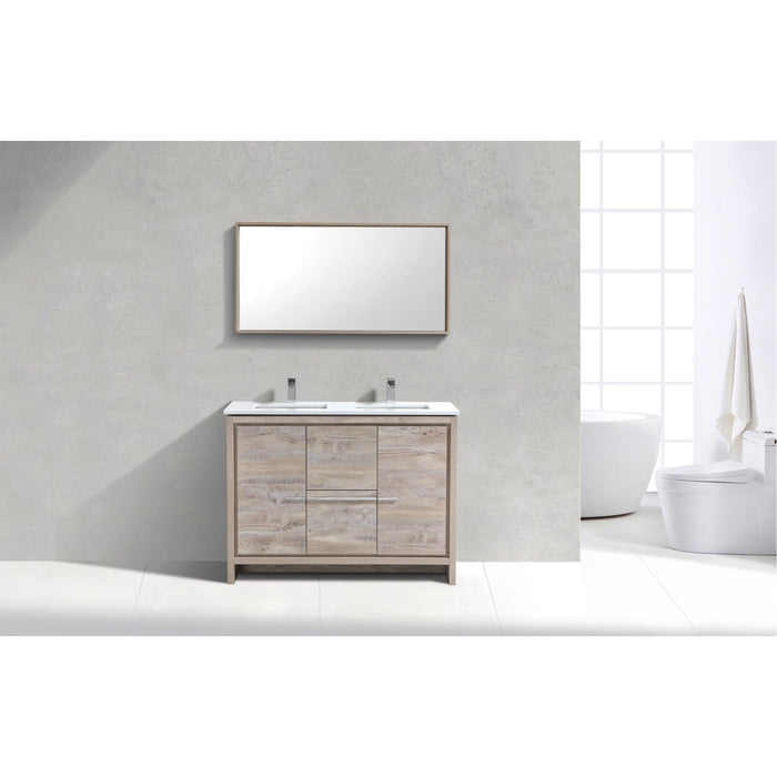KubeBath Dolce 48" Modern Bathroom Vanity with White Quartz Counter-Top KubeBath