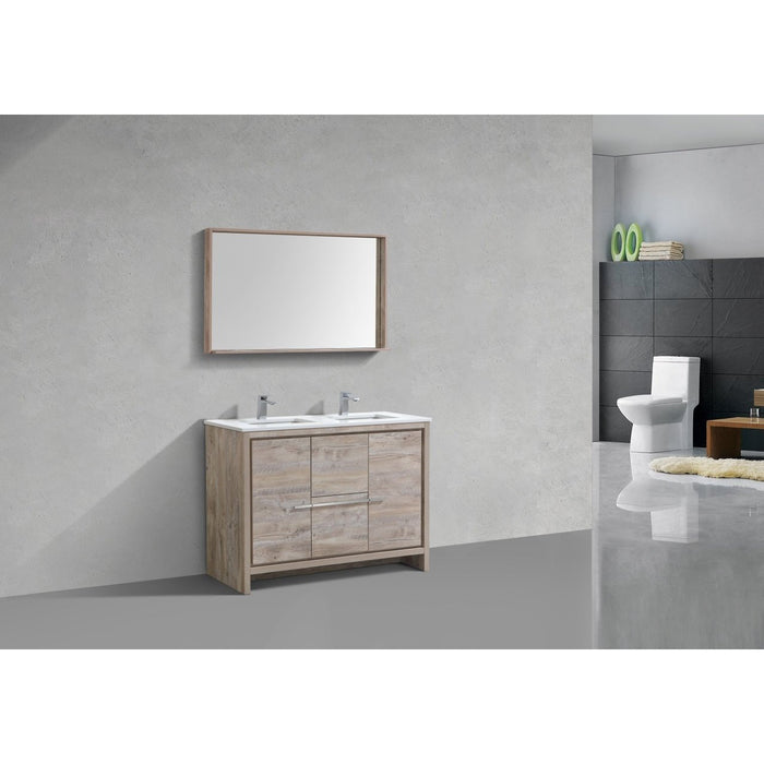 KubeBath Dolce 48" Modern Bathroom Vanity with White Quartz Counter-Top KubeBath
