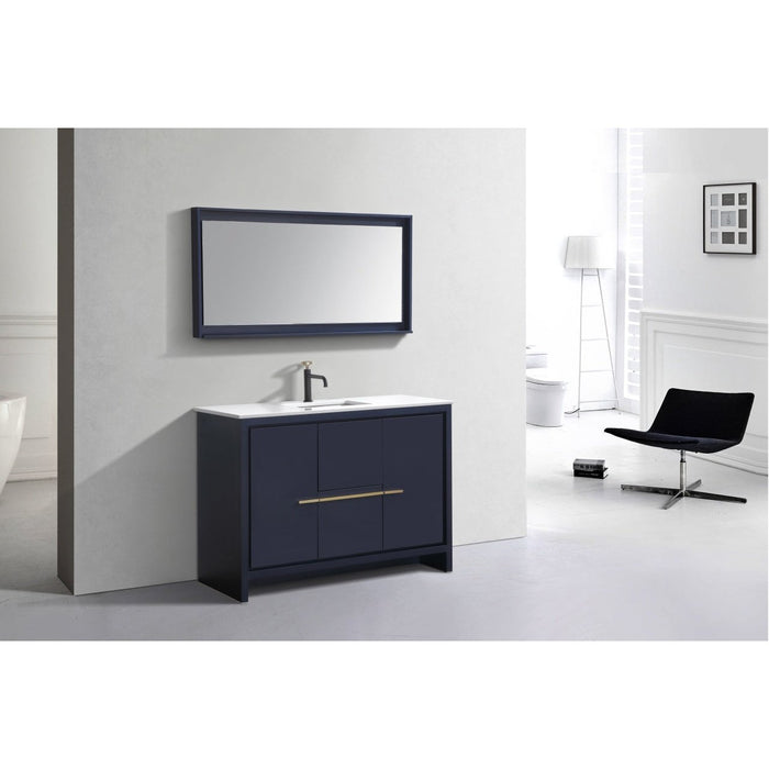 KubeBath Dolce 48" Modern Bathroom Vanity with White Quartz Counter-Top KubeBath