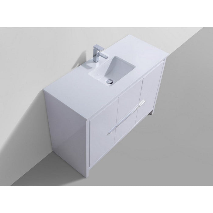 KubeBath Dolce 48" Modern Bathroom Vanity with White Quartz Counter-Top KubeBath
