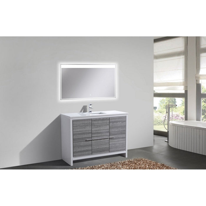 KubeBath Dolce 48" Modern Bathroom Vanity with White Quartz Counter-Top KubeBath