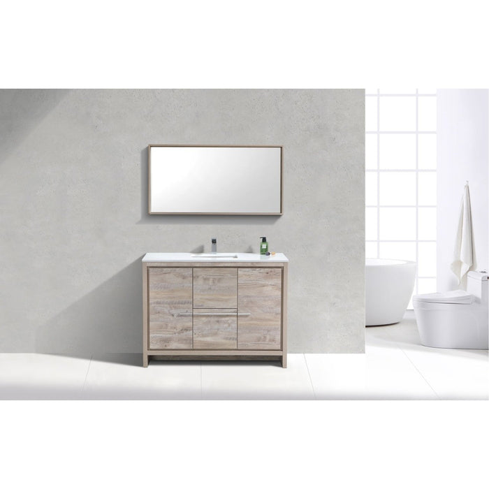 KubeBath Dolce 48" Modern Bathroom Vanity with White Quartz Counter-Top KubeBath