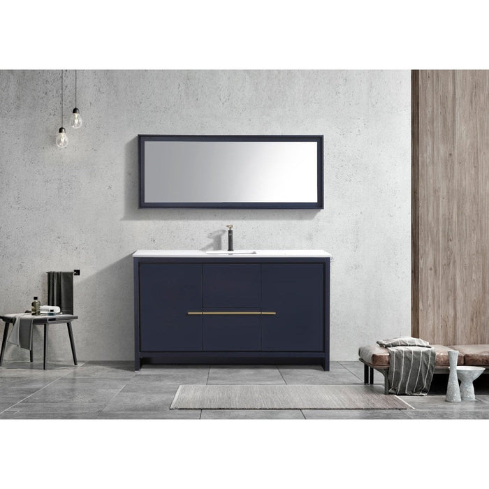 KubeBath Dolce 60" Modern Bathroom Vanity with White Quartz Counter-Top KubeBath