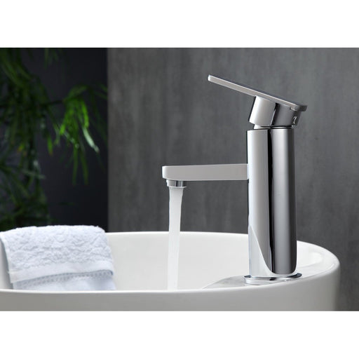 KubeBath Aqua Rondo Chrome Single Hole Mount Bathroom Vanity Faucet KubeBath
