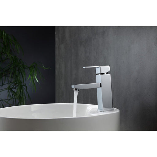 KubeBath Aqua Piazza Chrome Single Lever Bathroom Vanity Faucet KubeBath