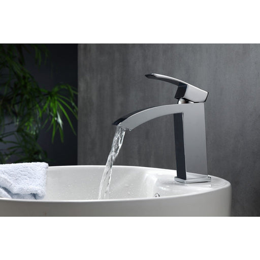 KubeBath Aqua Balzo Chrome Single Lever Wide Spread Bathroom Vanity Faucet KubeBath