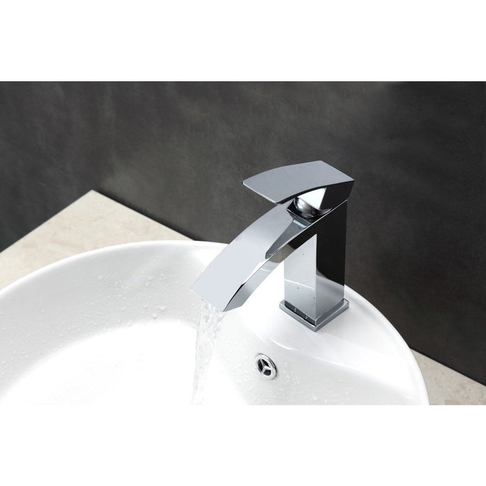 KubeBath Aqua Balzo Chrome Single Lever Wide Spread Bathroom Vanity Faucet KubeBath
