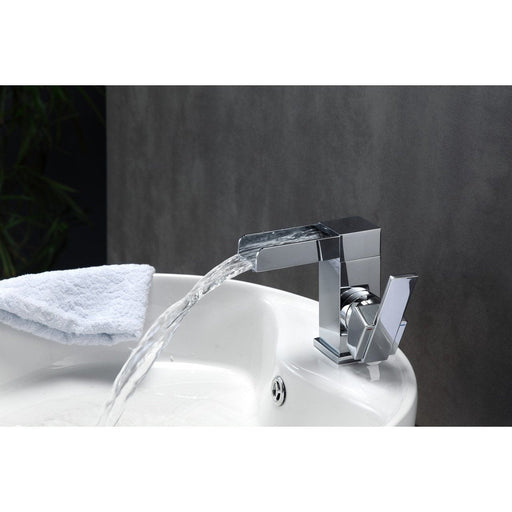 KubeBath Aqua Fontana Chrome Single Lever Waterfall Faucet KubeBath