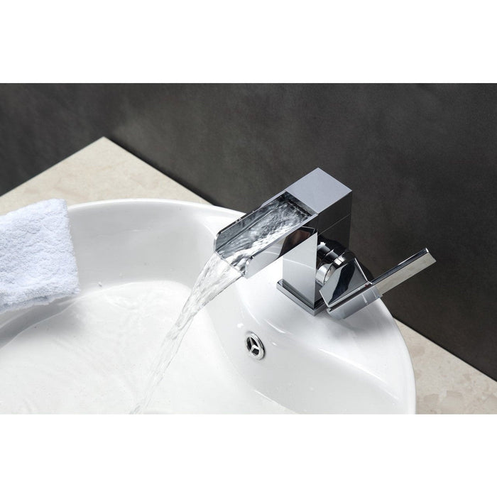 KubeBath Aqua Fontana Chrome Single Lever Waterfall Faucet KubeBath