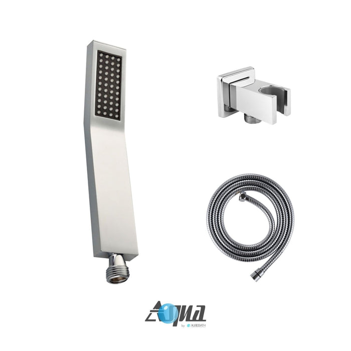 KubeBath Aqua Piazza Shower Set with Ceiling Mount Square Rain Shower and Handheld KubeBath