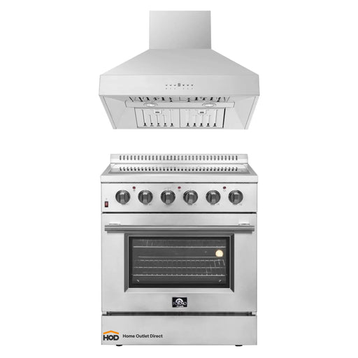 Forno 2-Piece Appliance Package - 30-Inch Electric Range and Wall Mount Range Hood in Stainless Steel FORNO