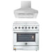 Forno 2-Piece Appliance Package - 36-Inch Electric Range and Wall Mount Range Hood in Stainless Steel FORNO