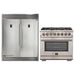 Forno 2-Piece Appliance Package - 36-Inch Dual Fuel Range  & 60-Inch Pro-Style Refrigerator in Stainless Steel FORNO