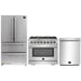 Forno 3-Piece Pro Appliance Package - 36-Inch Dual Fuel Range, French Door Refrigerator, and Dishwasher in Stainless Steel FORNO